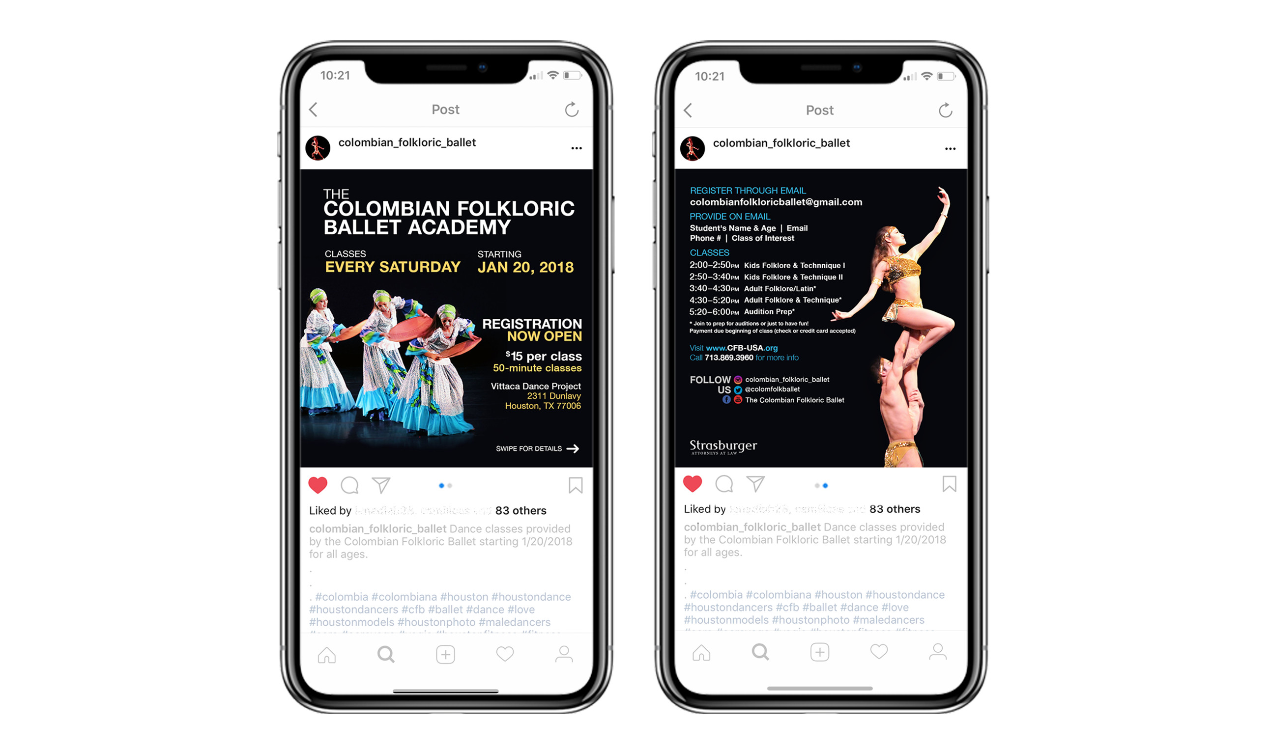 The Colombian Folkloric Ballet classes every Saturday. Instagram and Iphone