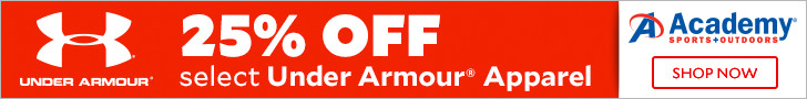 20% off Under Armour at Academy Sports and Outdoors. Houston, Texas