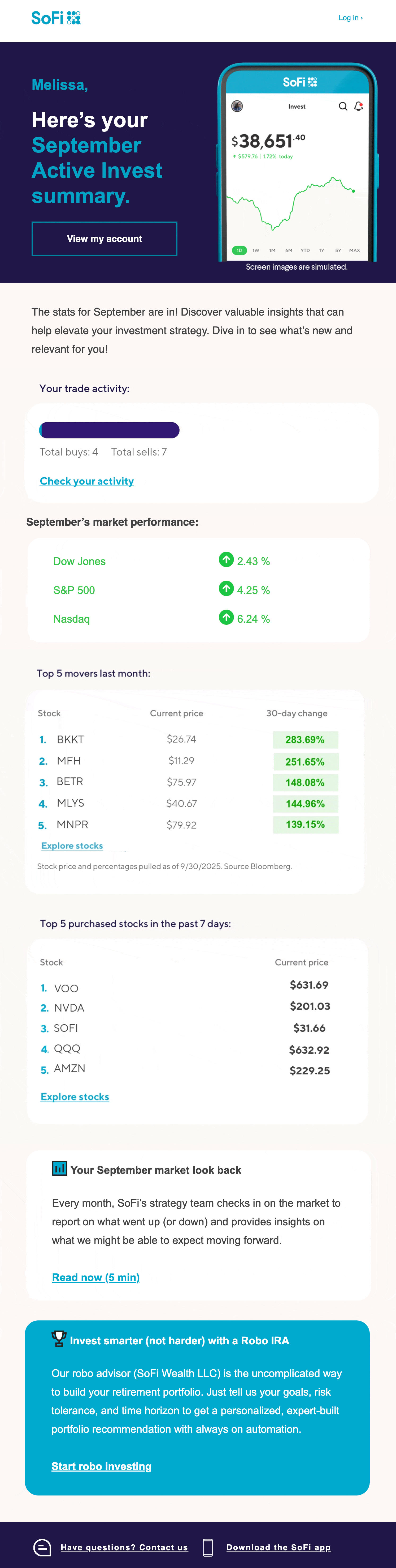 Redesigned Monthly Recap Email